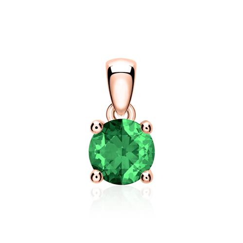14-Carat Rose Gold Necklace With Emerald