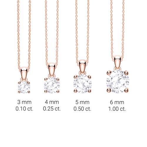 Necklace And Pendant In 14K Rose Gold With White Topaz