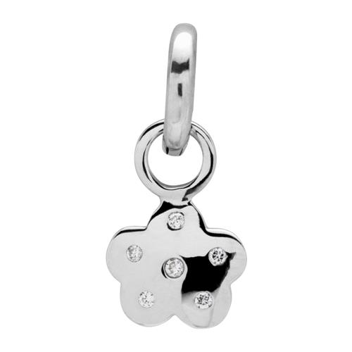 Sterling Silver Clip Charm With Zirconia