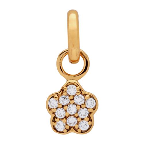 Goldplated Sterling Silver Clipcharm With Zirconia