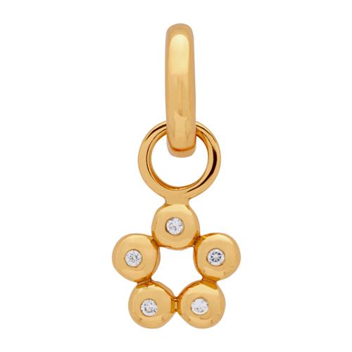 Goldplated Sterling Silver Clipcharm With Zirconia