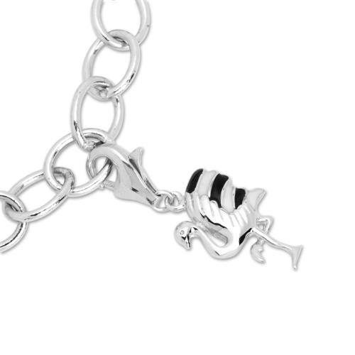 Silver Charm With Carbine For Wrap Bracelets