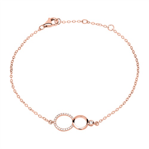 750er Roségold Armband Kreise Diamanten