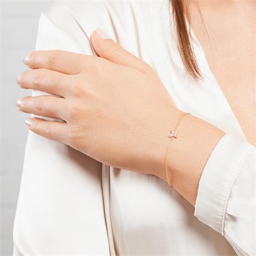 Armband für Damen aus 14K Gold mit Diamanten