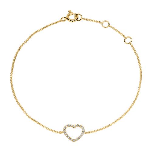 Herzarmband für Damen aus 585er Gold mit Brillanten