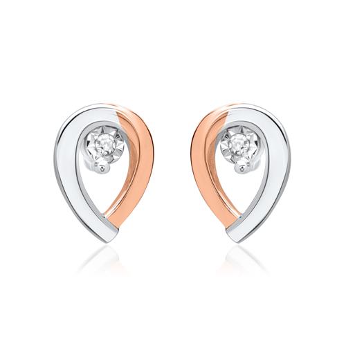 14ct White Gold Earrings With 2 Diamonds 0,016ct
