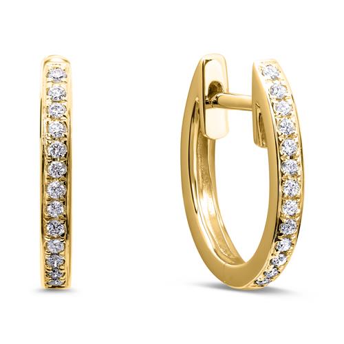 14ct Gold Hoops With Diamonds