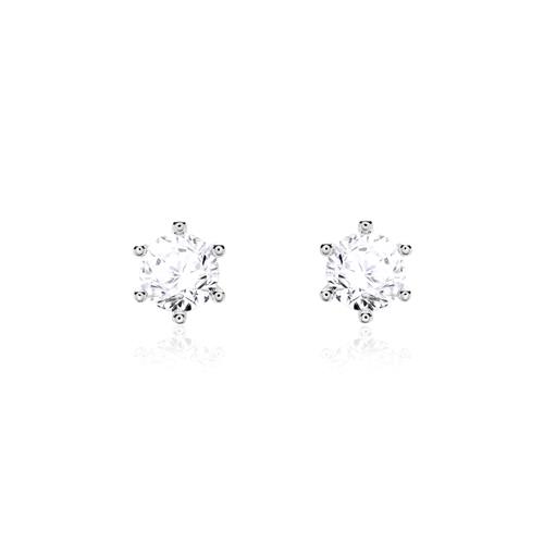 Ladies Earstuds In 14ct White Gold With Diamonds