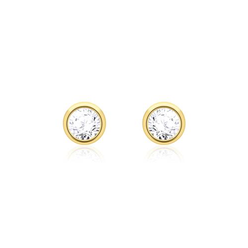 Diamantbesetzte Ohrstecker für Damen aus 14K Gold