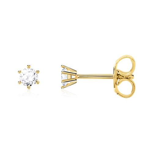 14ct Gold Ladies Stud Earrings With Diamonds