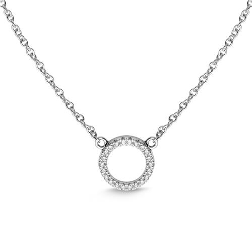 Necklace Circle 18ct White Gold 22 Diamonds 0,07ct