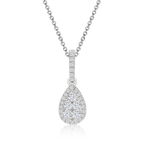 Necklace Diamond Pendant 0,20ct White Gold