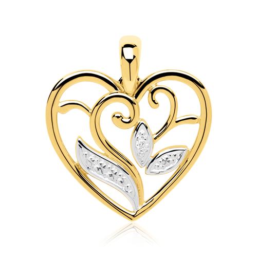 Herzkette aus 14-karätigem Gold mit Diamant