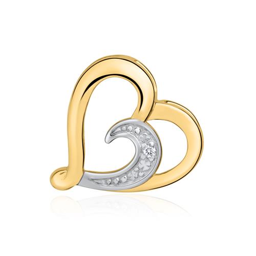 Anhänger Herz aus 14K Gold mit Diamant