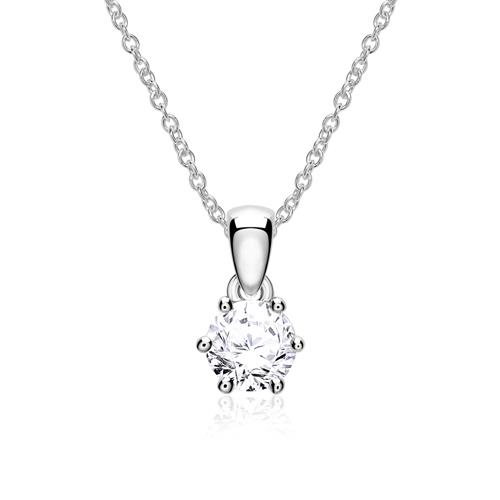 Diamond Pendant For Ladies In 14ct White Gold