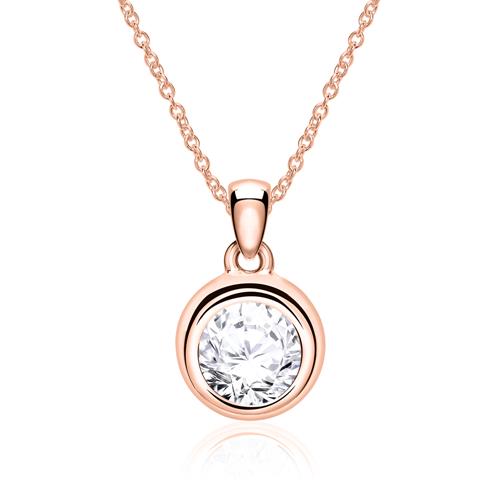14 Carat Rose Gold Diamond Necklace