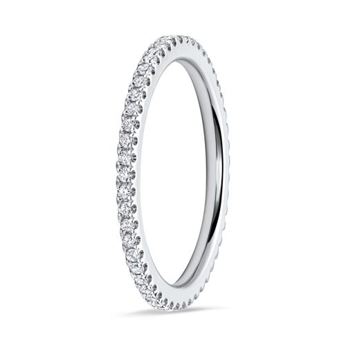 Shiny Diamond Ring 18ct White Gold