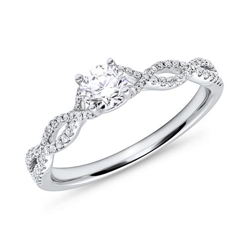 Twistring With Diamonds 0,18ct Total White Gold
