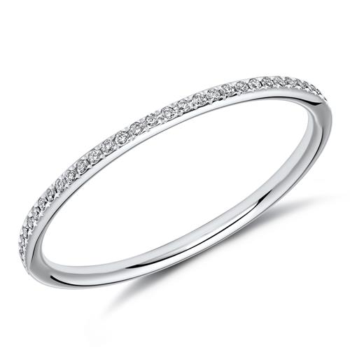 Filigree Diamond Ring 18ct White Gold