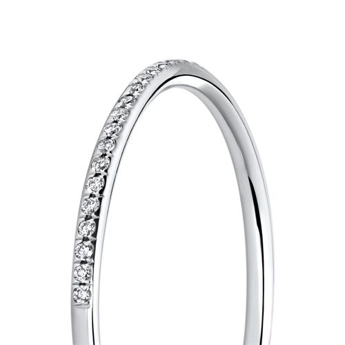 Narrow Diamond Ring 18ct White Gold Diamonds