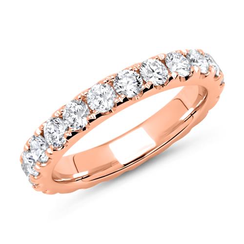 585er Roségold Memoire Ring 22 Diamanten