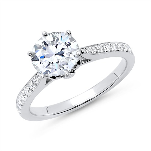 Engagement Ring 950 Platinum With Diamonds