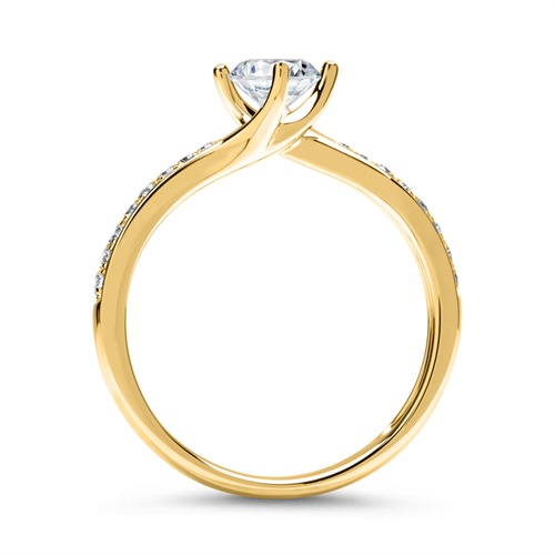 Engagement Ring 14 Carat Gold With Diamonds