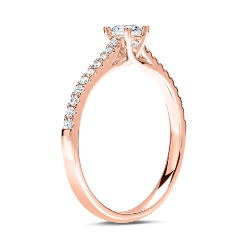 Verlobungsring 750er Roségold mit Diamanten