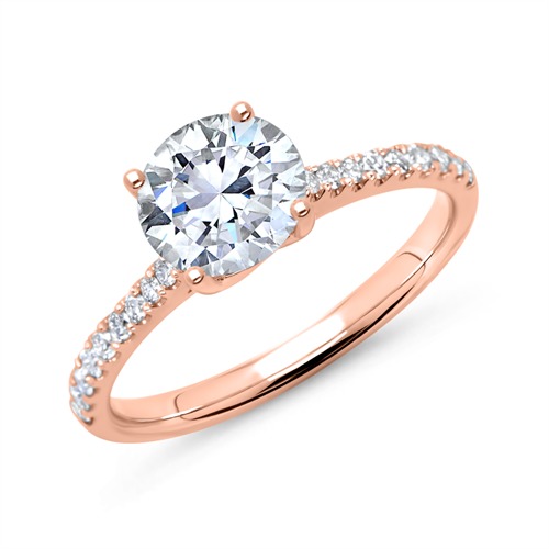 585er Roségold Verlobungsring mit Diamanten