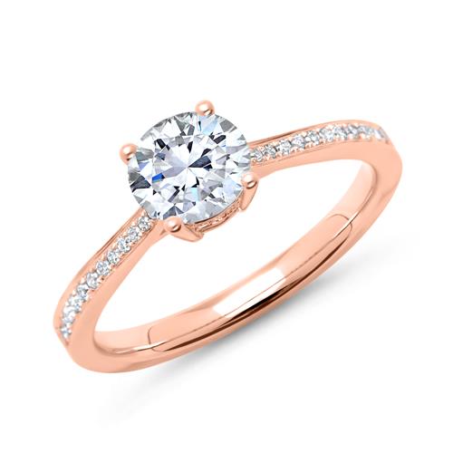 Engagement Ring 18ct Rose Gold With Diamonds