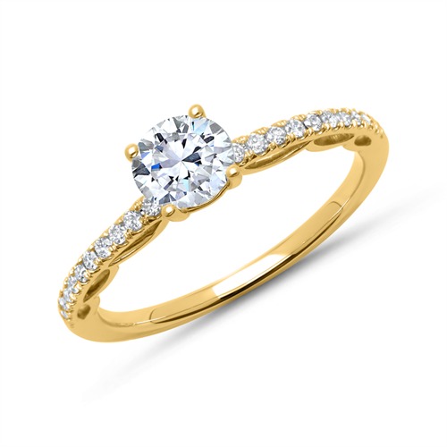585er Gold Ring mit Diamantbesatz