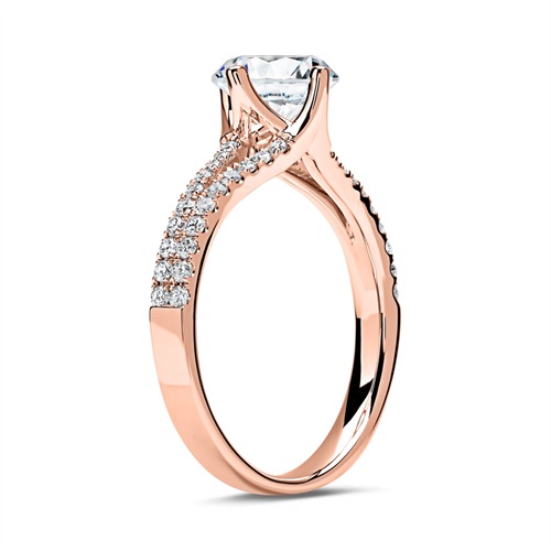 Ring 585er Roségold mit Diamanten