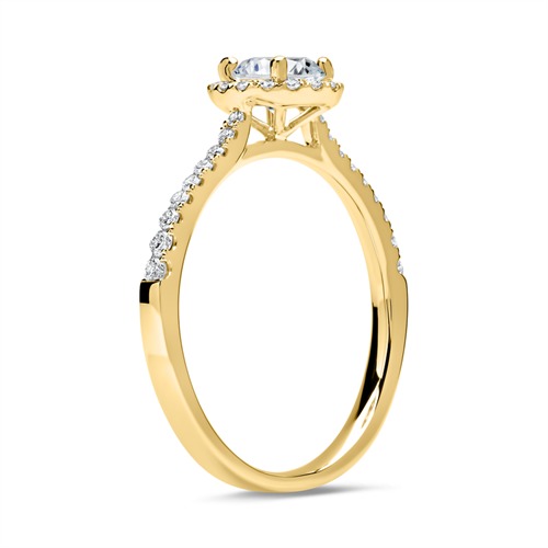 14ct Gold Halo Ring With Diamonds