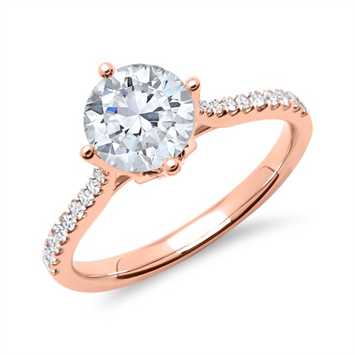 14ct Rose Gold Ring With Diamonds