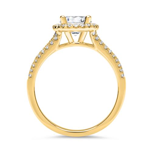 585er Gold Halo Ring mit Brillanten