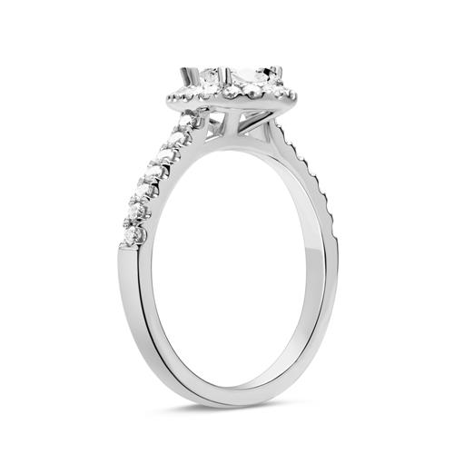 750er Weißgold Ring Tropfen mit Diamanten