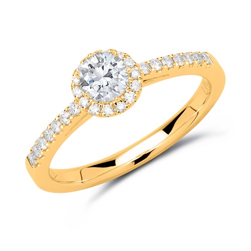 Engagement Ring 14ct Gold With Diamonds