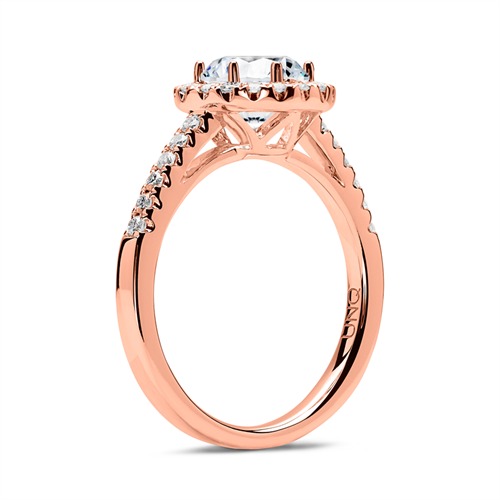 Halo Ring 18ct Rose Gold With Diamonds