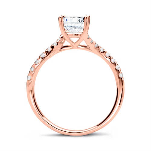 585er Roségold Ring mit Diamanten