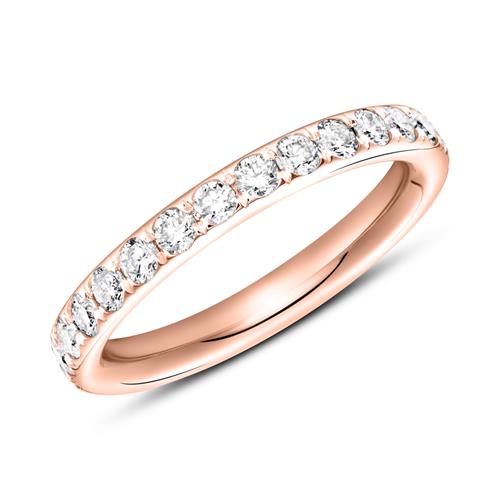 585er Roségold Memoire Ring 28 Diamanten