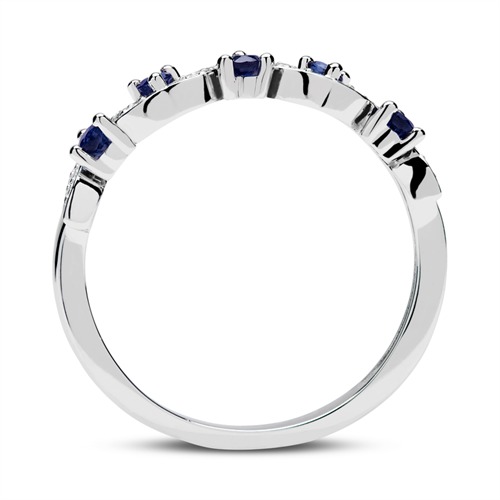14ct White Gold Ring Diamonds And Sapphires