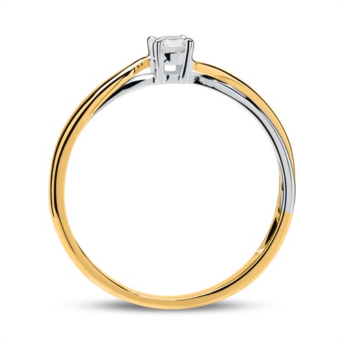 Engagement Ring In 14ct Yellow And White Gold With Diamond