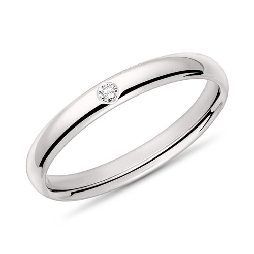 Ring für Damen aus 14K Weißgold mit Diamant