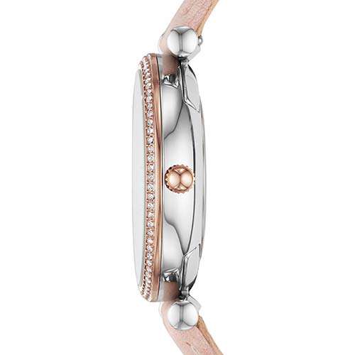 Watch Carlie For Ladies With Leather Strap, Rosé