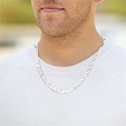 Sterling Silver Chain: Figaro Chain Silver 8mm
