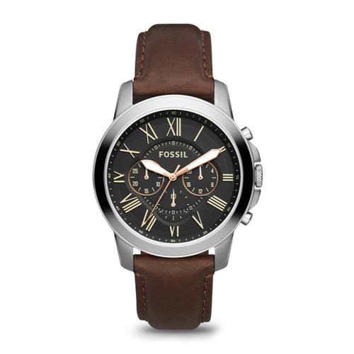 Grant Chronograph For Men With Leather Strap, Brown