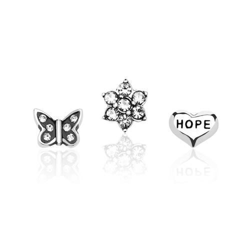 Floating Charm Set Of Sterling Silver