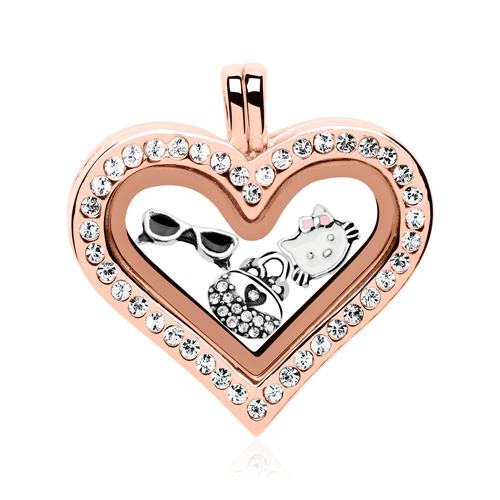 Charm Starterset Medaillon 925er Silber rosé FSS0009