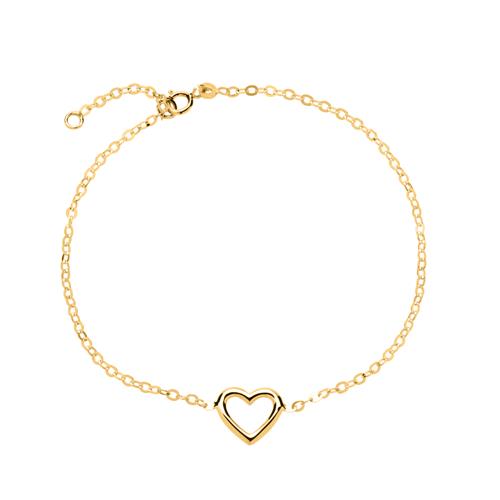 Bracelet Heart Of 14ct Gold Width Adjustable