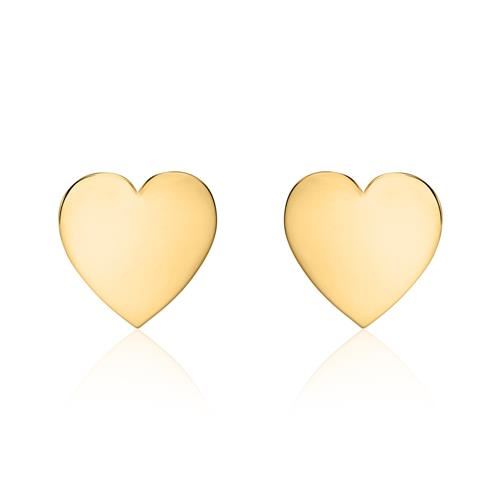 Gravierbare Herz Ohrstecker für Damen aus 14K Gold